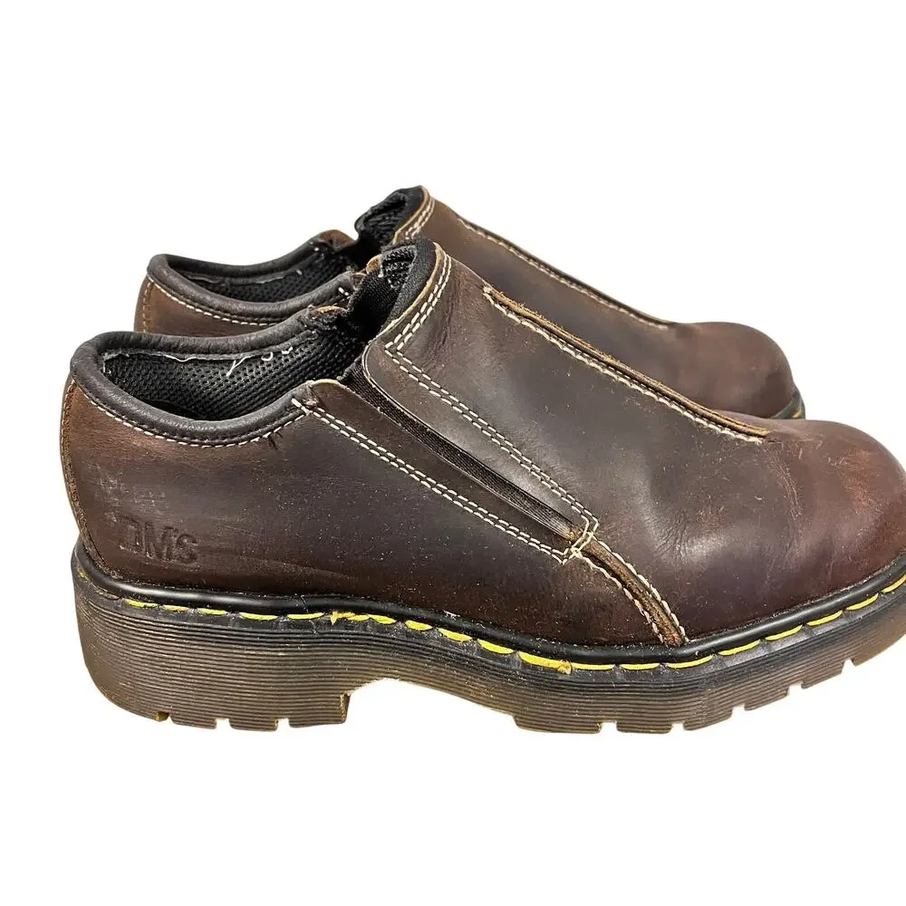 Vintage Men's 8 Dr.Martens style 8729 slip on loafer dark brown made in England